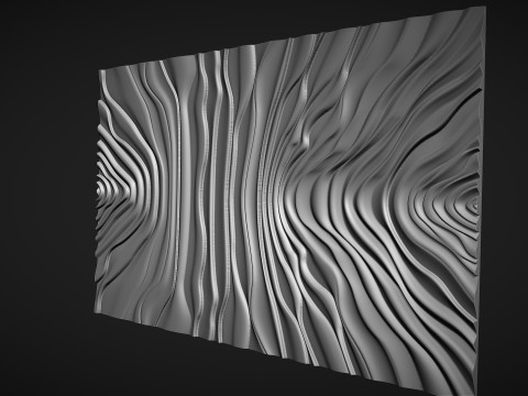 Wavy Wall Art Panel 3D Принт Модель