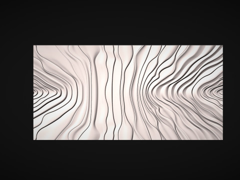Wavy Wall Art Panel 3D Принт Модель