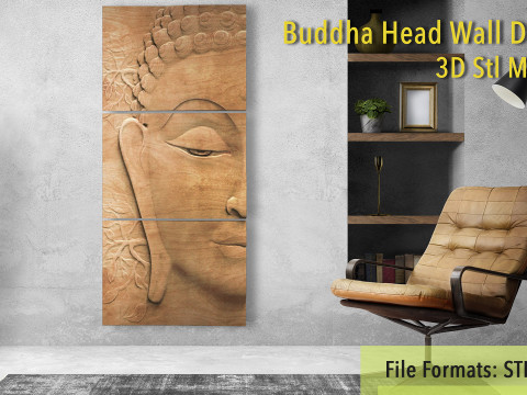 Buddha Head Wall Decor Modelo de impresión 3D