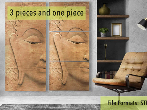 Buddha Head Wall Decor 3D Print Model