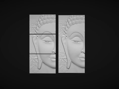 Buddha Head Wall Decor 3D Print Model