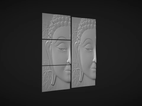 Buddha Head Wall Decor 3D Print Model