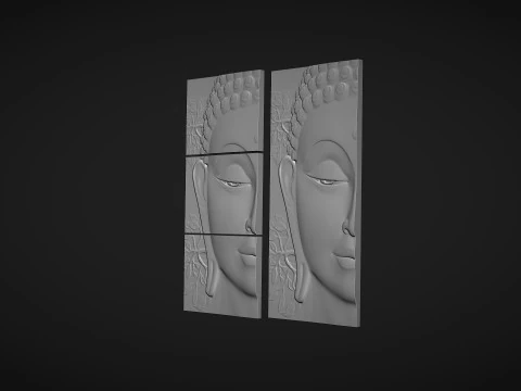 Buddha Head Wall Decor 3D Print Model