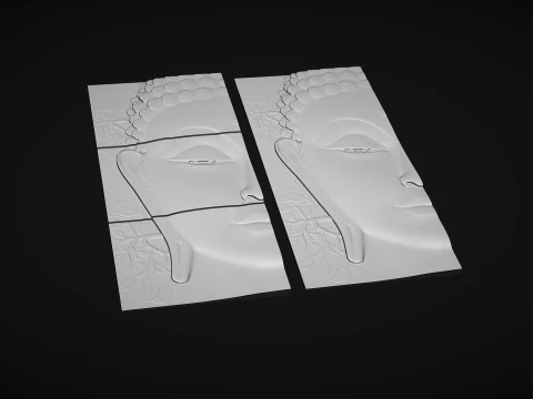 Buddha Head Wall Decor 3D Print Model