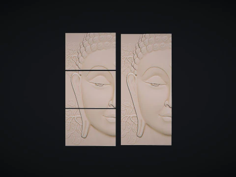 Buddha Head Wall Decor 3D Print Model
