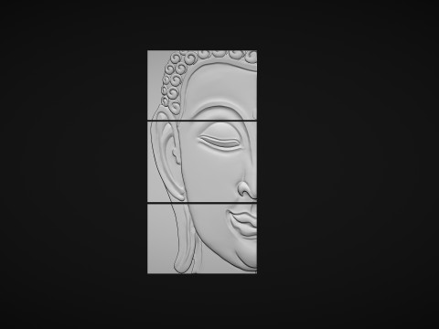 Buddha Head Wall Decor Model Cetak 3D