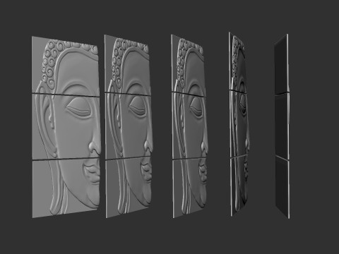 Buddha Head Wall Decor Model Cetak 3D
