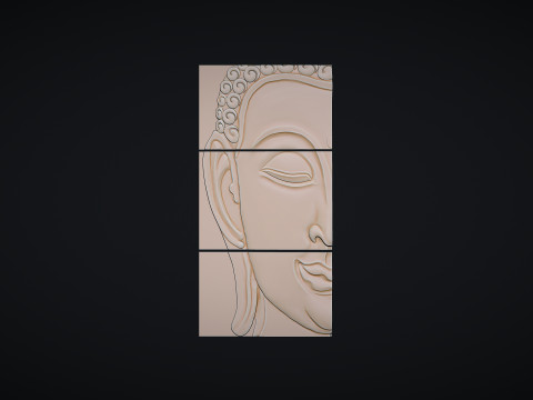 Buddha Head Wall Decor Model Cetak 3D