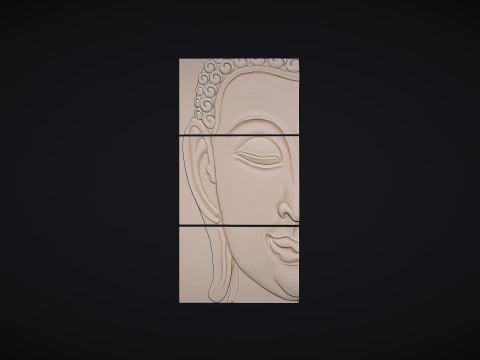 Buddha Head Wall Decor 3D Print Model