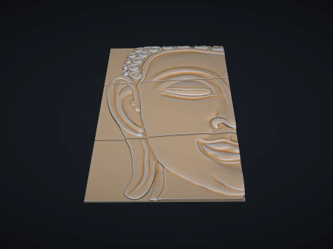 Buddha Head Wall Decor 3D Print Model