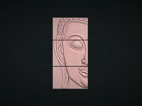 Buddha Head Wall Decor 3D Print Model