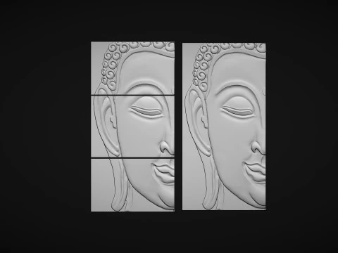 Buddha Head Wall Decor 3D Print Model