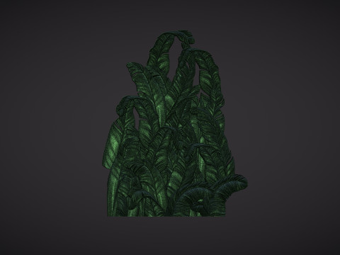 Banana Leaves Wall Decor for Cnc 3D Baskı Modeli