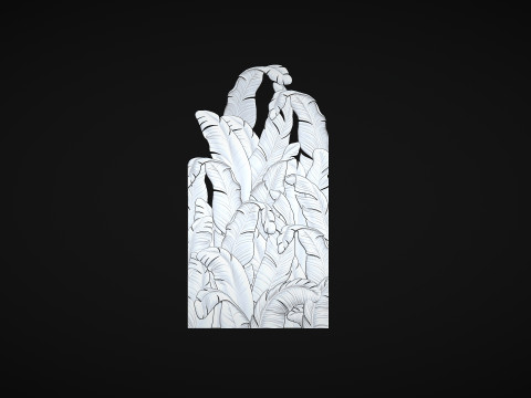 Banana Leaves Wall Decor for Cnc 3D Baskı Modeli