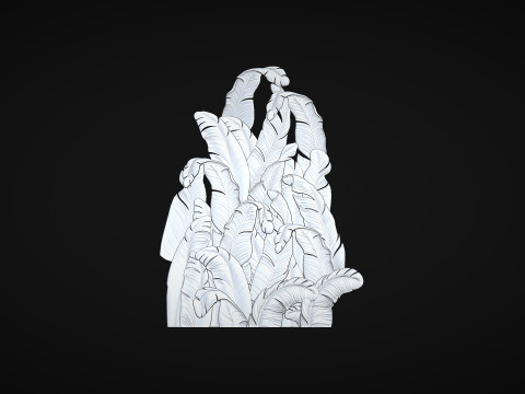 Banana Leaves Wall Decor for Cnc 3D Baskı Modeli