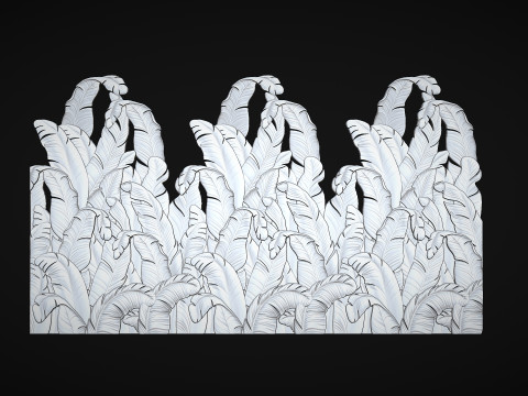 Banana Leaves Wall Decor for Cnc 3D Baskı Modeli