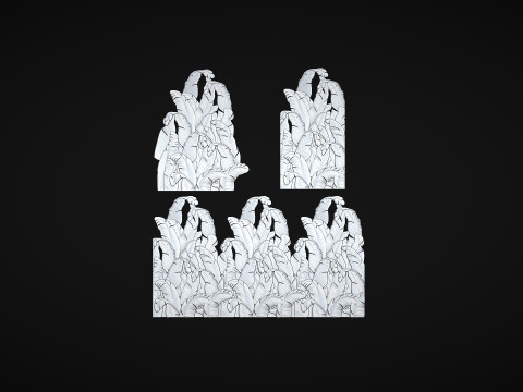 Banana Leaves Wall Decor for Cnc 3D Baskı Modeli