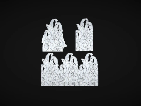 Banana Leaves Wall Decor for Cnc 3D Print Model
