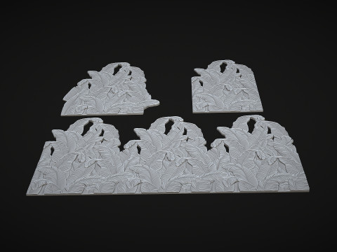 Banana Leaves Wall Decor for Cnc 3D Baskı Modeli
