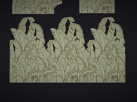 Banana Leaves Wall Decor for Cnc 3D Baskı Modeli