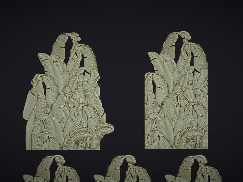 Banana Leaves Wall Decor for Cnc 3D Baskı Modeli