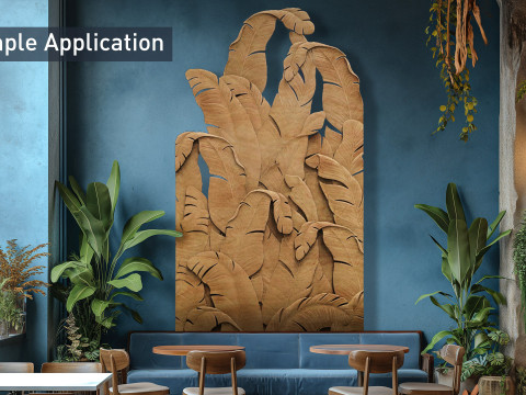 Banana Leaves Wall Decor for Cnc 3D Baskı Modeli