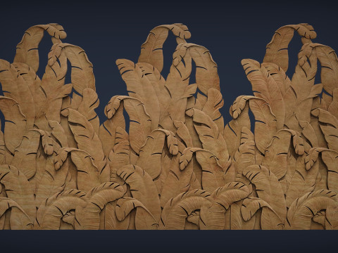 Banana Leaves Wall Decor for Cnc 3D Baskı Modeli