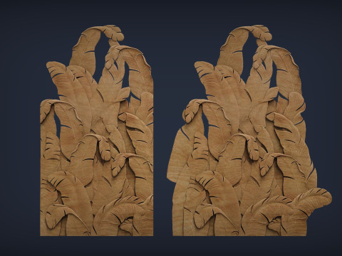Banana Leaves Wall Decor for Cnc 3D Baskı Modeli