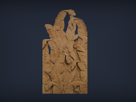 Banana Leaves Wall Decor for Cnc 3D Baskı Modeli