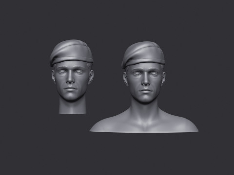 Soldier head and statue Model do druku 3D