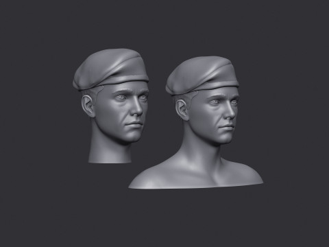 Soldier head and statue Model do druku 3D