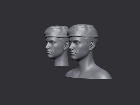 Soldier head and statue Model do druku 3D
