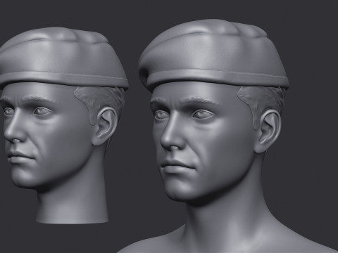 Soldier head and statue Model do druku 3D
