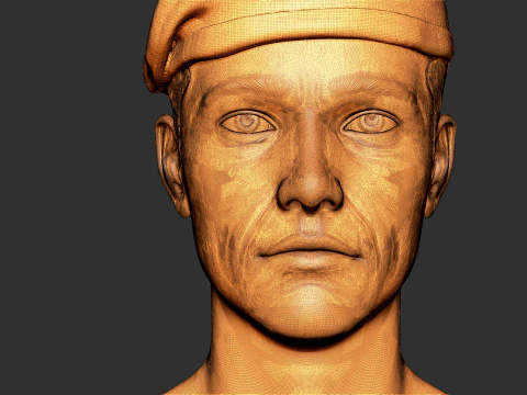 Soldier head and statue 3D Print Model