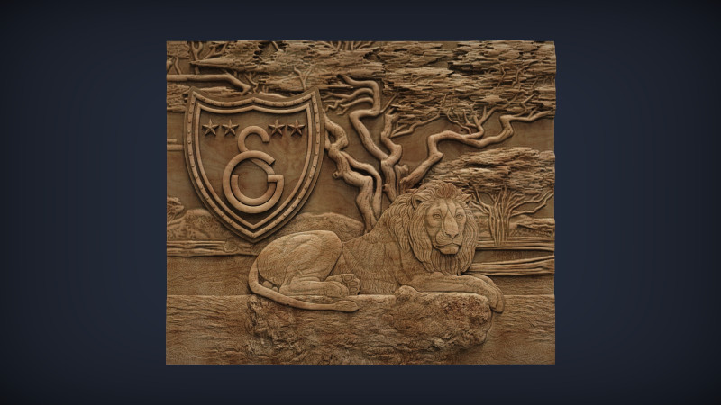 Galatasaray Lion Wall Decor 3D प्रिंट मॉडल .c4d .max .obj .3ds .fbx .stl .blend 