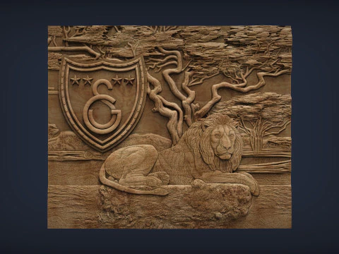 Galatasaray Lion Wall Decor 3D Print Model