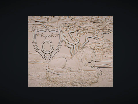 Galatasaray Lion Wall Decor 3D Print Model