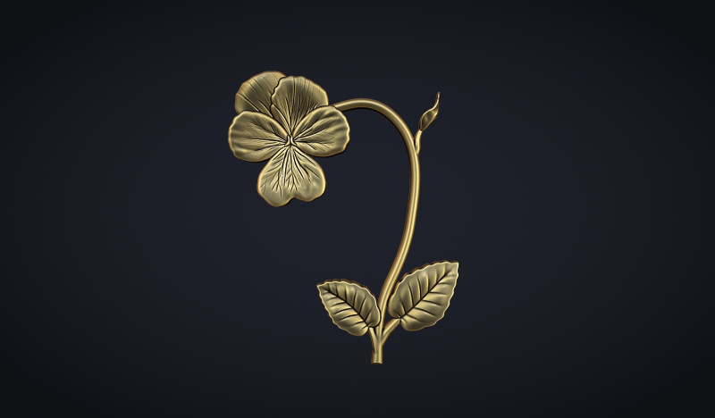Violet Bas relief 3D-Druckmodell .c4d .max .obj .3ds .fbx .stl .blend 