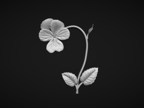 Violet Bas relief 3D-Druckmodell