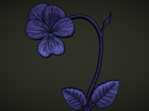Violet Bas relief 3D-Druckmodell