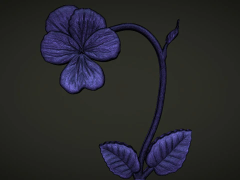 Violet Bas relief 3D Print Model