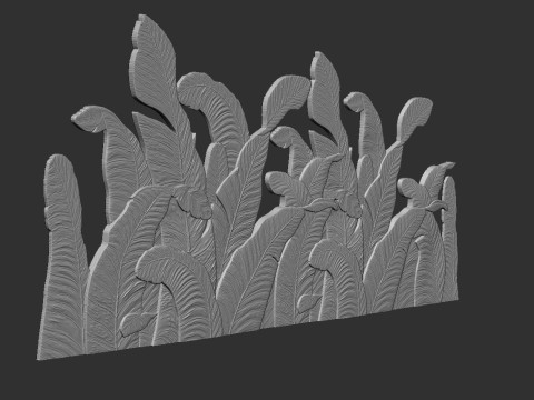 Banana Leaves Wall Decor 3D Print Model