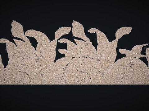 Banana Leaves Wall Decor 3D Print Model