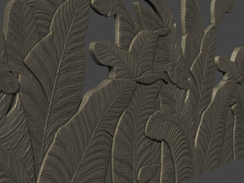 Banana Leaves Wall Decor 3D Print Model