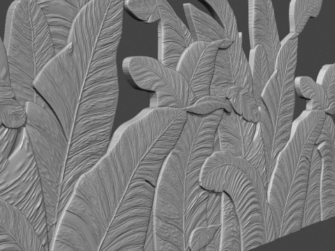 Banana Leaves Wall Decor 3D Print Model