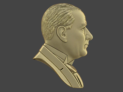 Baixo-relevo de Gazi Mustafa Kemal Ataturk Modelo de Impressão 3D