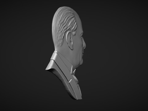 Gazi Mustafa Kemal Ataturk Bas Relief Model Cetak 3D