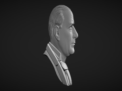 Gazi Mustafa Kemal Ataturk Bas Relief Model Cetak 3D