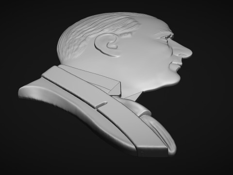 Gazi Mustafa Kemal Ataturk Bas Relief Model Cetak 3D