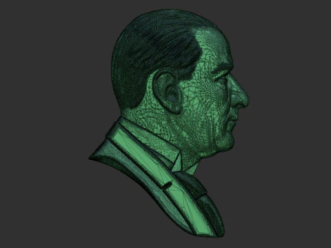 Gazi Mustafa Kemal Ataturk Bas Relief 3D Print Model